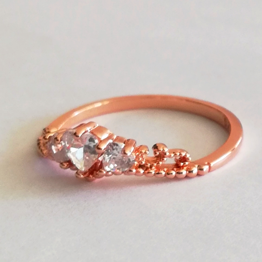 Rose Gold Plated Ring. Size 8.